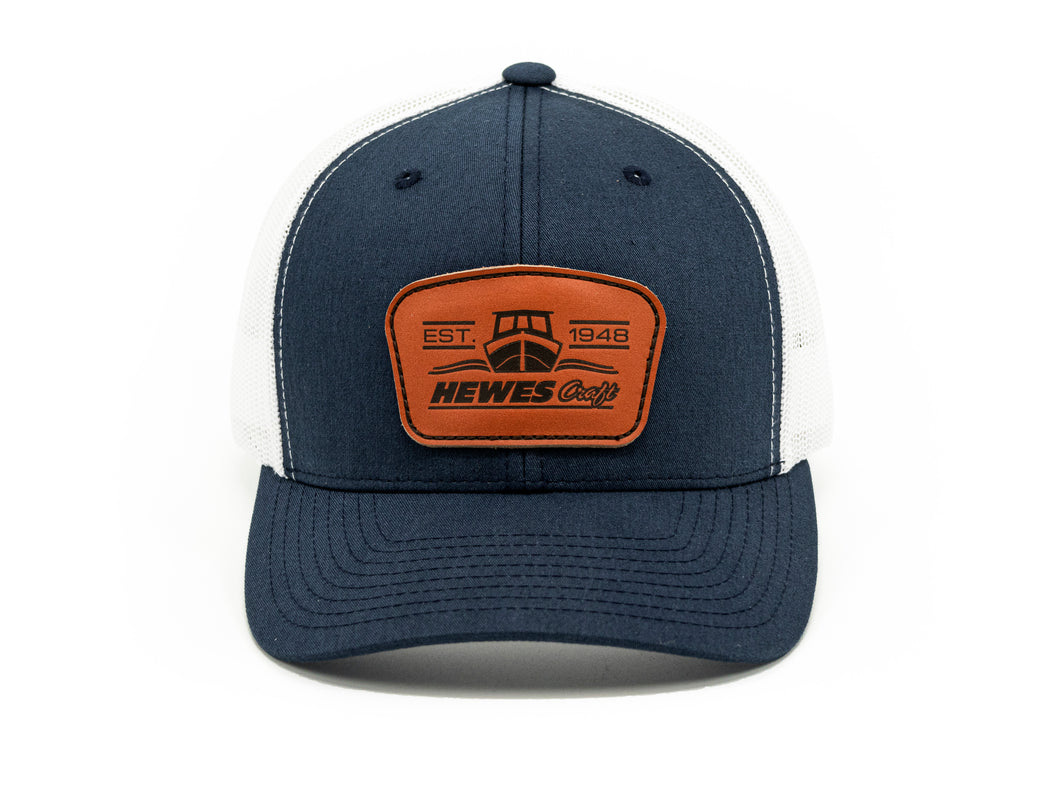 Leather Patch Hat - Navy